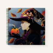 Steampunk Pumpkin Witch Notitieboek (Voorkant)