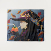 Steampunk Pumpkin Witch Wandkleed (Voorkant (horizontaal))