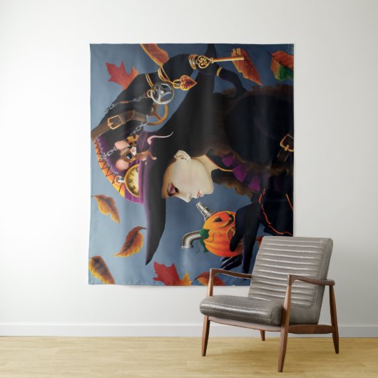 Steampunk Pumpkin Witch Wandkleed (In situ)