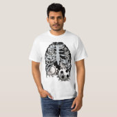 Steampunk Punk borst met tandwielen T-shirt (Voorkant volledig)