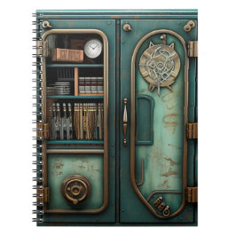 Steampunk puzzeldeur ongewone koperen boeken notitieboek
