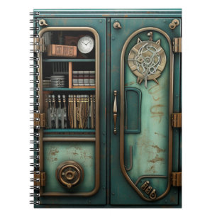 Steampunk puzzeldeur ongewone koperen boeken notitieboek