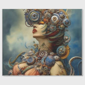 Steampunk Queen Art inpakpapier (Vlak)