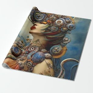 Steampunk Queen Art inpakpapier
