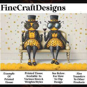 Steampunk Queen Bees + Wijn AM7 Decoupage Tissuepapier