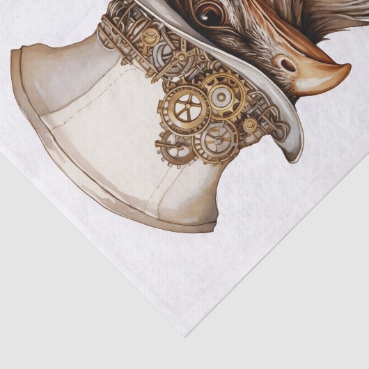 Steampunk Quirky Ongebruikelijke Kip Decoupage LT Tissuepapier (Detail)