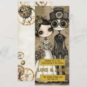  Steampunk Quirky Wedding Invites Kaart (Voorkant / Achterkant)
