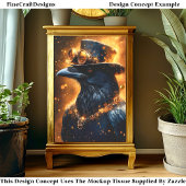 Steampunk Raaf Kroon, Vuur Vonken DF4L Decoupage Tissuepapier