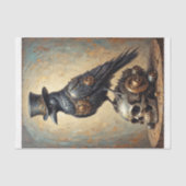 Steampunk raaf met hoge hoed en schedel - tissuepapier (Voorkant)