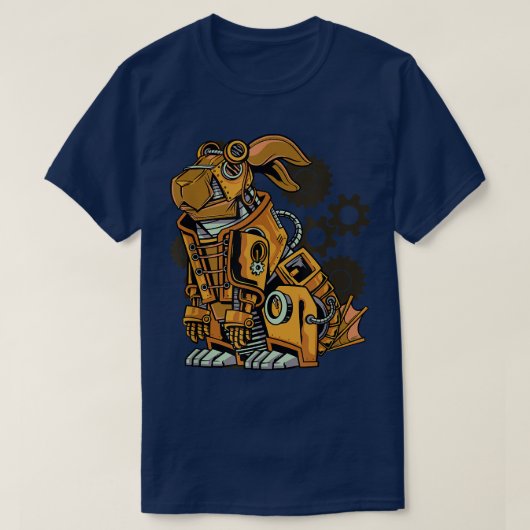 Steampunk Rabbit Machine Mechanisch T-shirt (Design voorkant)