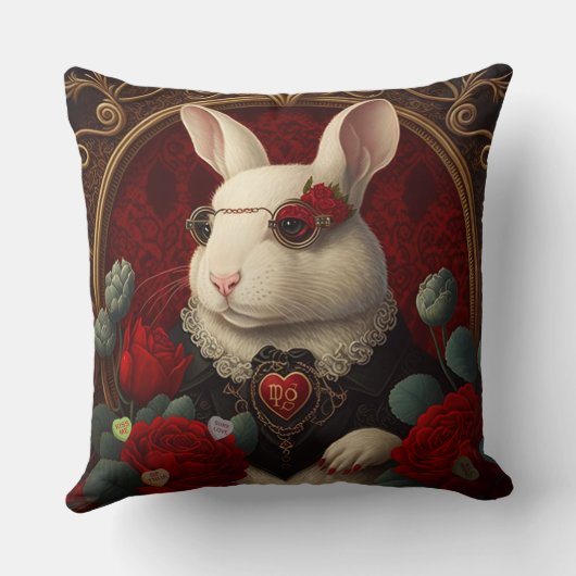 Steampunk Rabbit Pillow Fantasy Pillow Kussen (Achterkant)