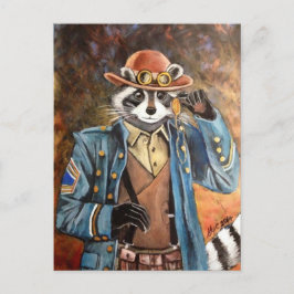 Steampunk Raccoon Briefkaart