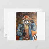 Steampunk Raccoon Briefkaart (Voorkant / Achterkant)