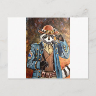 Steampunk Raccoon Briefkaart