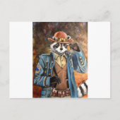 Steampunk Raccoon Briefkaart (Voorkant)