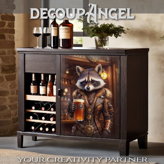 Steampunk Raccoon Proost - Decoupage - Tissuepapier