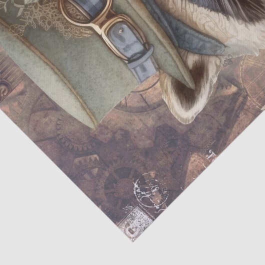 Steampunk Raccoon Tissuepapier (Detail)