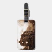 Steampunk Railroad Antiek Steam Train Bagagelabel (Voorkant verticaal)