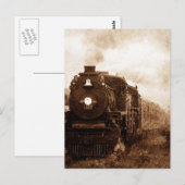 Steampunk Railroad Antiek Steam Train Briefkaart (Voorkant / Achterkant)