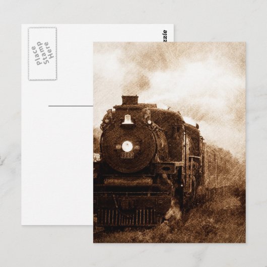 Steampunk Railroad Antiek Steam Train Briefkaart (Voorkant / Achterkant)