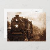 Steampunk Railroad Antiek Steam Train Briefkaart (Voorkant / Achterkant)