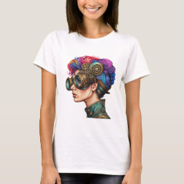 Steampunk Rainbow Hair Portret T-shirt