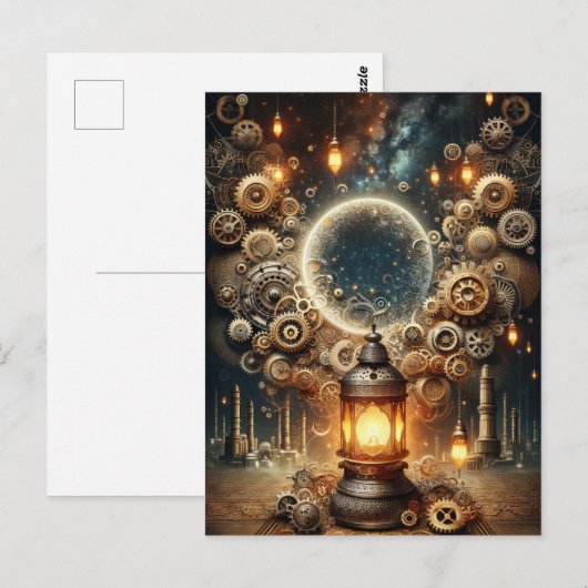 Steampunk Ramadan Briefkaart (Voorkant / Achterkant)