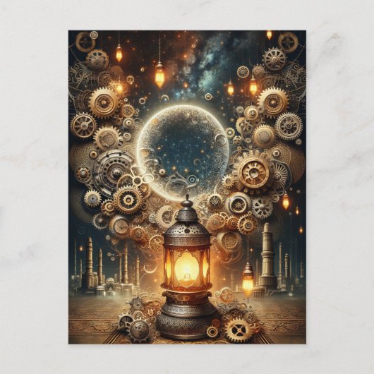 Steampunk Ramadan Briefkaart (Voorkant)
