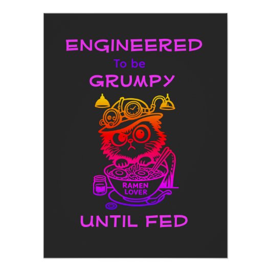 Steampunk Ramen Kat Poster (Voorkant)