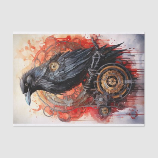 Steampunk Raven 1 Decoupage papier (Voorkant)