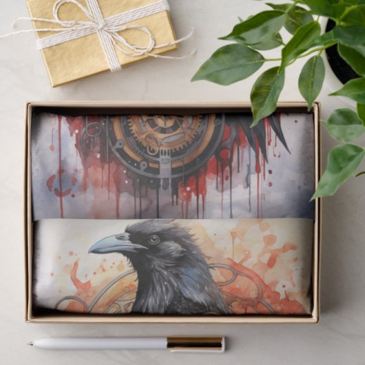 Steampunk Raven 1 Decoupage papier (Geschenk)