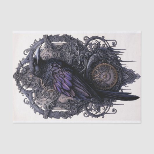 Steampunk Raven 2 Decoupage papier (Voorkant)