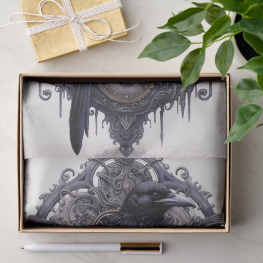 Steampunk Raven 2 Decoupage papier (Geschenk)