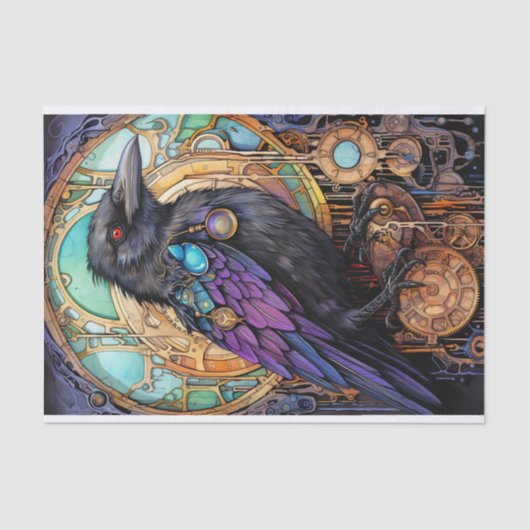 Steampunk Raven 3 Decoupage papier (Voorkant)