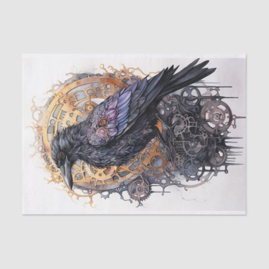 Steampunk Raven 4 Decoupage papier (Voorkant)