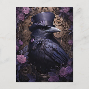 Steampunk Raven Briefkaart