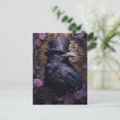 Steampunk Raven Briefkaart (Staand voorkant)