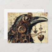 Steampunk Raven Briefkaart (Voorkant / Achterkant)