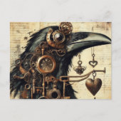 Steampunk Raven Briefkaart (Voorkant)