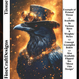 Steampunk Raven Crow, Fire Embers DF4L Decoupage Tissuepapier