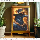 Steampunk Raven Crow, Fire Embers DF4R Decoupage Tissuepapier