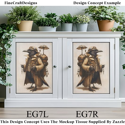 Steampunk Raven Explorer Adventurer EG7R Decoupage Tissuepapier