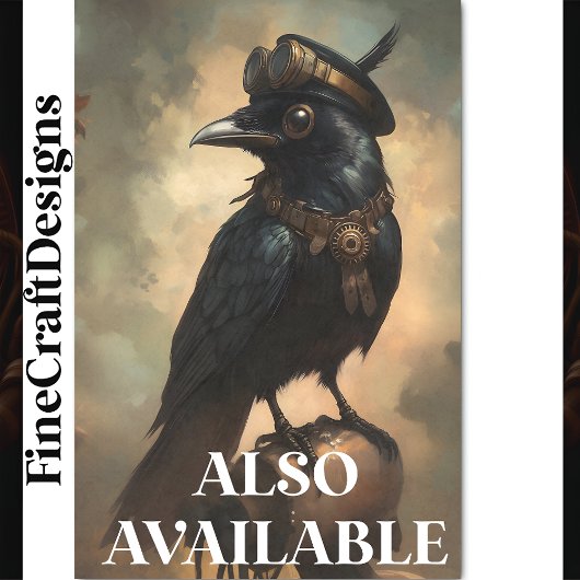 Steampunk Raven, Goggles & Collar BQ8 Decoupage Tissuepapier