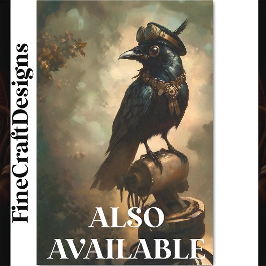 Steampunk Raven, Goggles & Collar BQ9 Decoupage Tissuepapier