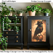 Steampunk Raven, Goggles & Collar CT1 Decoupage Tissuepapier
