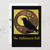 Steampunk Raven Halloween Kaart (Voorkant / Achterkant)