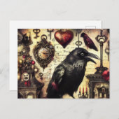 Steampunk Raven Horror Collage Briefkaart (Voorkant / Achterkant)