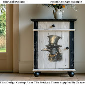 Steampunk Raven In Top Hat & Collar BQ5 Decoupage Tissuepapier