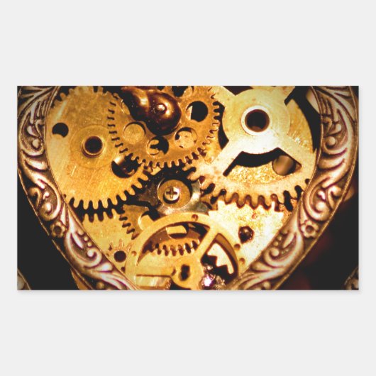 steampunk rechthoekige sticker (Voorkant)