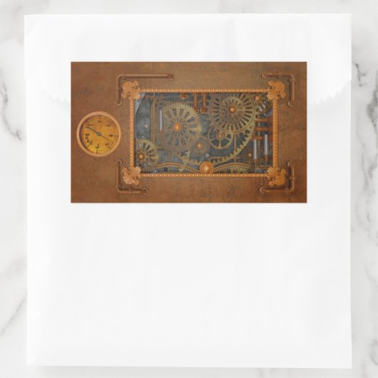 Steampunk Rechthoekige Sticker (Tas)